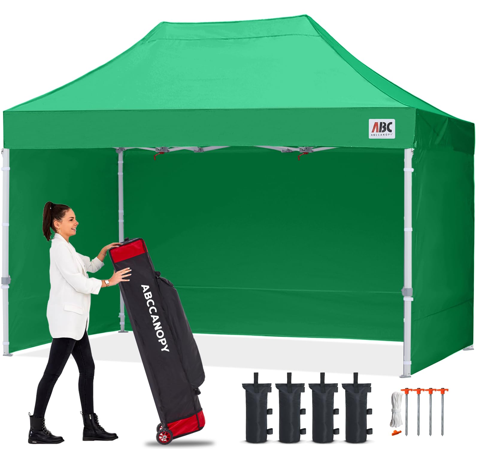 ABCCANOPY 3x6M Pop Up Gazebo Canopy Commercial Tents Market stall with 4 Removable Sidewalls and Roller Bag Bonus 4 Weight Bags (Grey)