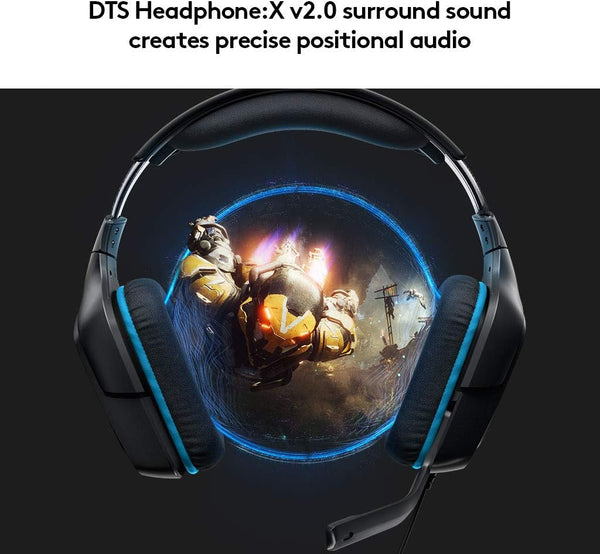 Logitech G432 Wired Gaming Headset, 7.1 Surround Sound, DTS Headphone:X 2.0, 50 mm Audio Drivers, USB and 3.5 mm Audio Jack, Flip-to-Mute Mic, Lightweight, PC/Mac/Xbox One/PS4/Nintendo Switch - Black