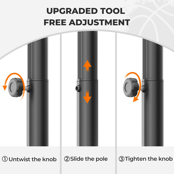 Basketball Hoop Outdoor, Yohood Basketball Hoop and Stand Portable Adjustable Height Net Set System on Wheels Sturdy Backboard for Game Park Garden Indoor