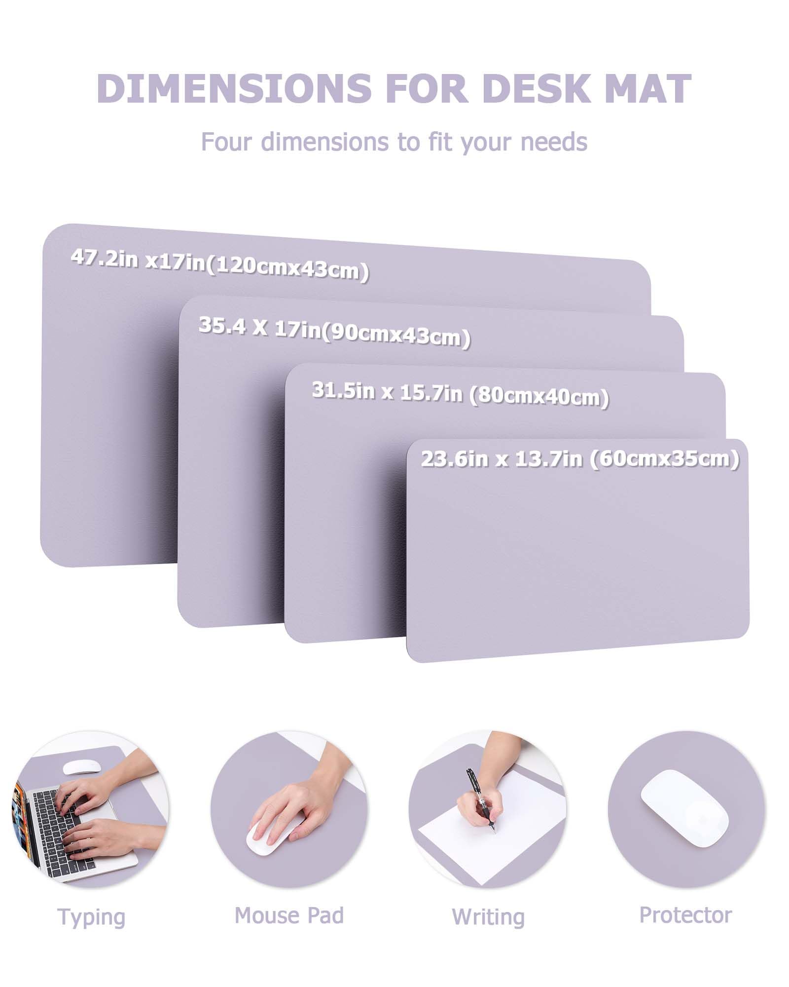 MOLMO Non-Slip Desk Mat, Waterproof Desk Pad Table Protector, Easy Clean Laptop Mat Large Mouse Pad Leather Writing Mat with Suede for Office /Home/Decor (Light Green, 60 x 35 cm)