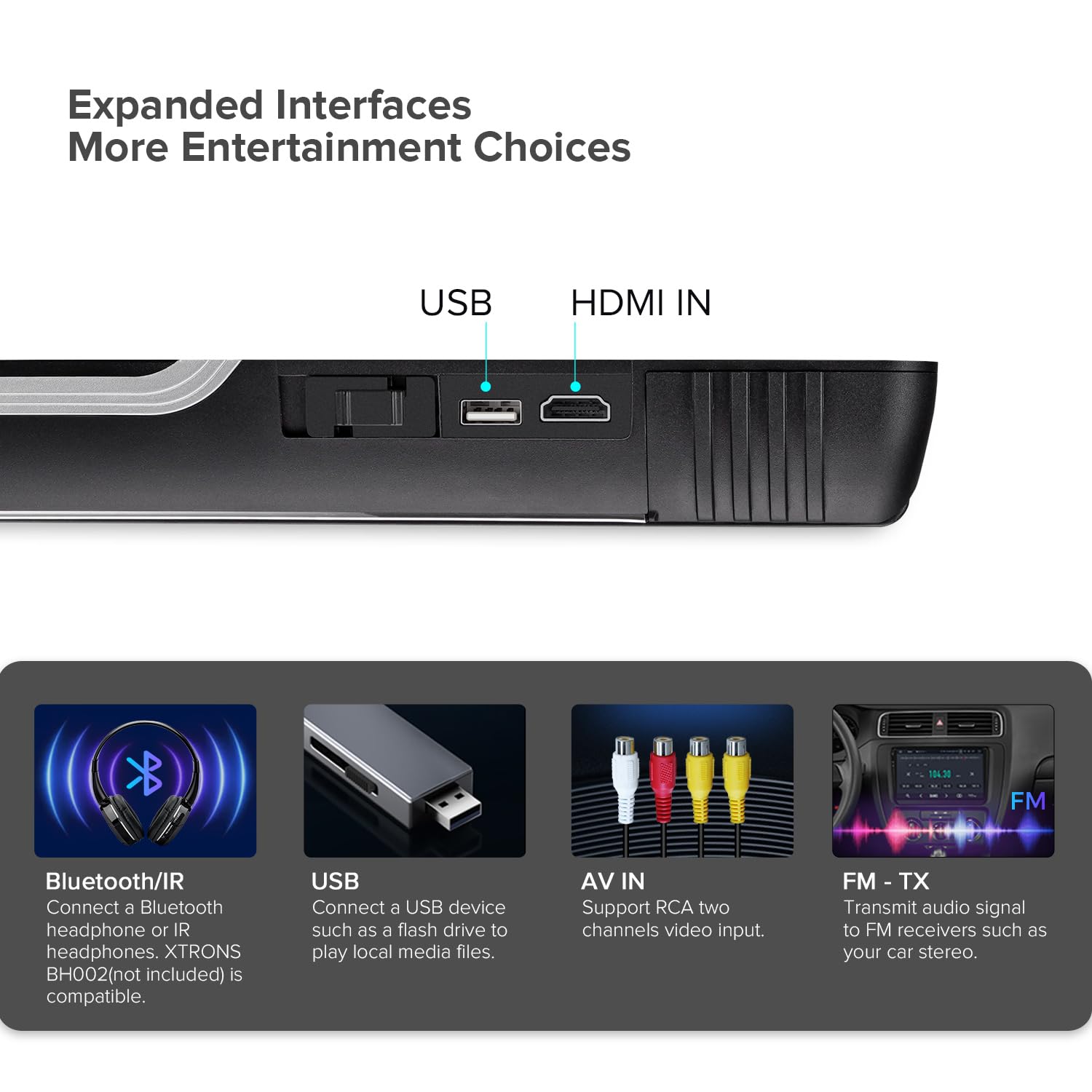 XTRONS 17.3-inch FHD Android 9.0 Car Overhead Flip Down Mount Monitor 8K 1080P IPS Screen Octa-core Car Roof Multimedia Player Car Video With Superior Sound and Screen Mirroring Support HDMI/USB/AV/IR