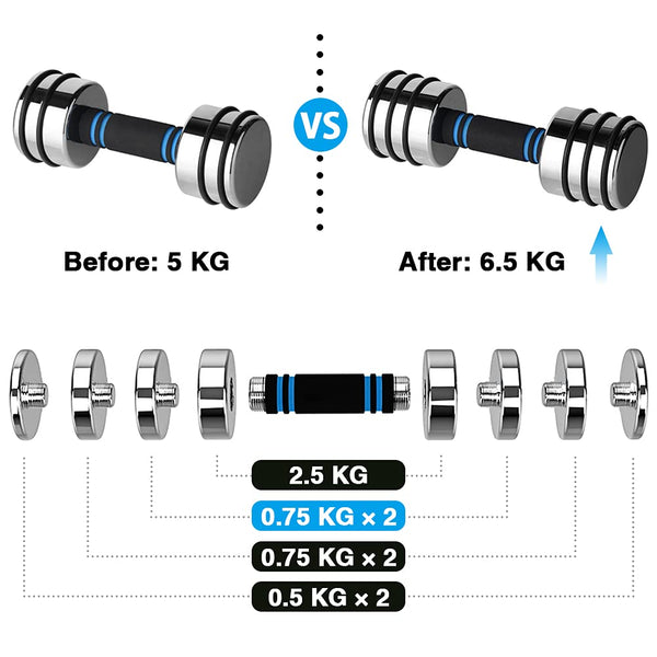 4 Pieces 1.5kg Weight Plates for 10kg Steel Dumbbells (4?1.5kg)
