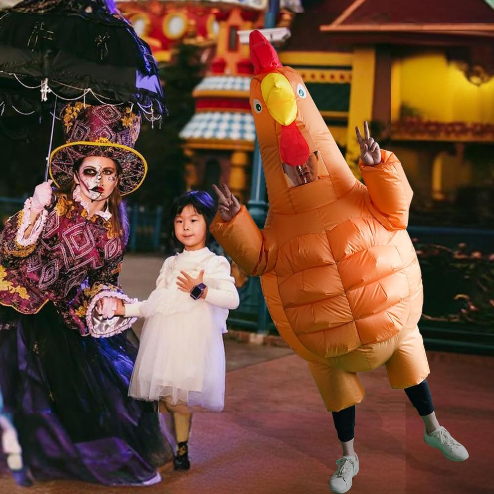 RHYTHMARTS Adult Inflatable Chicken Costume Blow up Chicken Costumes for Adult Rooster Inflatable Costumes Fancy Dress Party Halloween Christmas