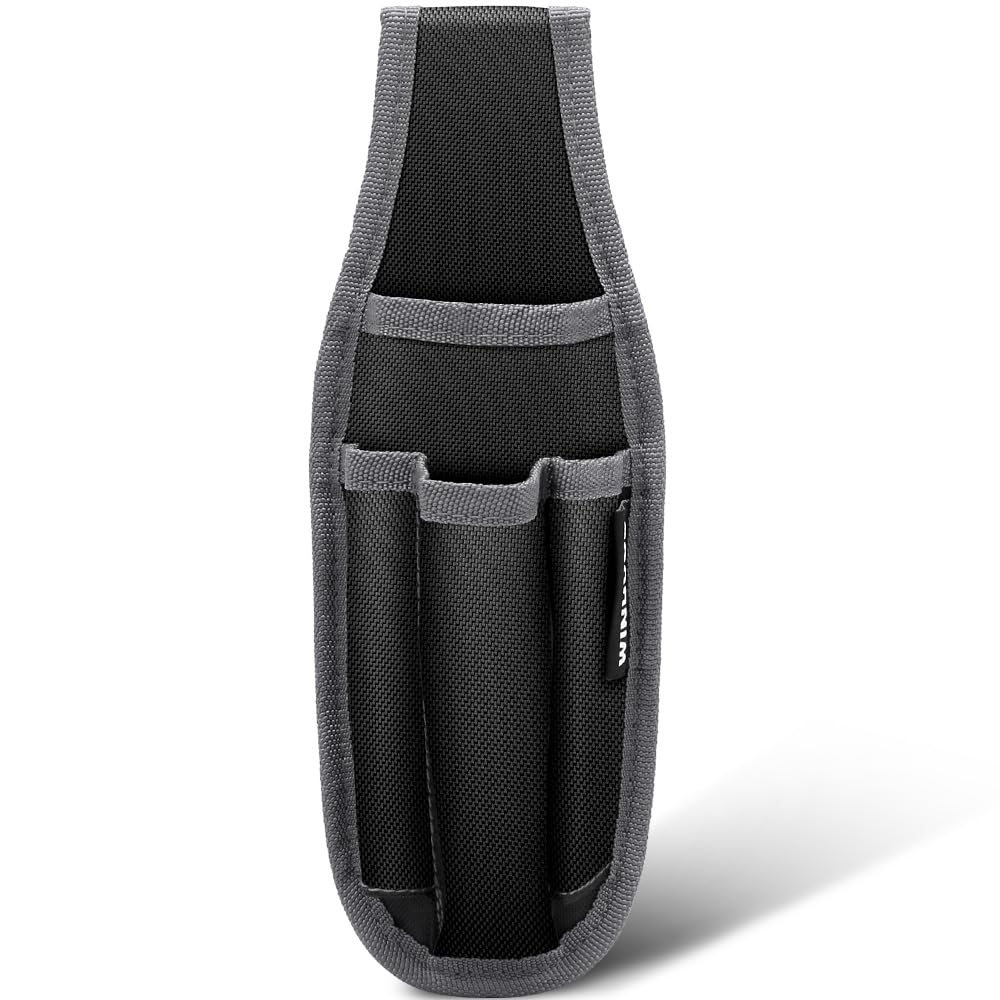 WINHUNT Tool Belt Pouch, Electrician Pouch 18 Pocket with Adjustable Nylon Belt 15x4x22cm Black (18 Pockets)