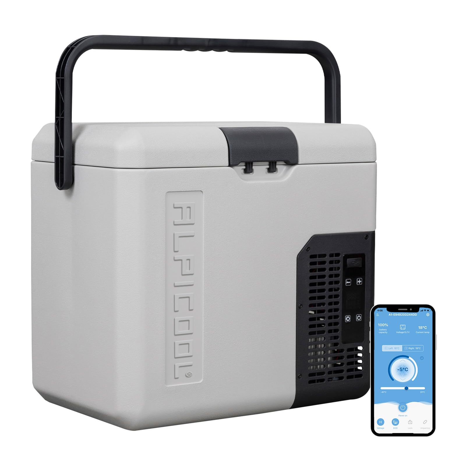 Alpicool K25 25 Liter Portable Car Fridge Freezer 12/24V Car Refrigerator Cooler Box,Electric Mini Fridge Freezer for Camping Campervan, Vehicle, Truck, RV, Boat, Travel, Pinic, -20°C-20°C