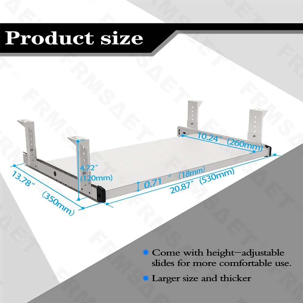 FRMSAET Furniture Accessories Office Product Suits Hardware 20/24/30 inches Keyboard Drawer Tray Wood Holder Under Desk Adjustable Height Platform.