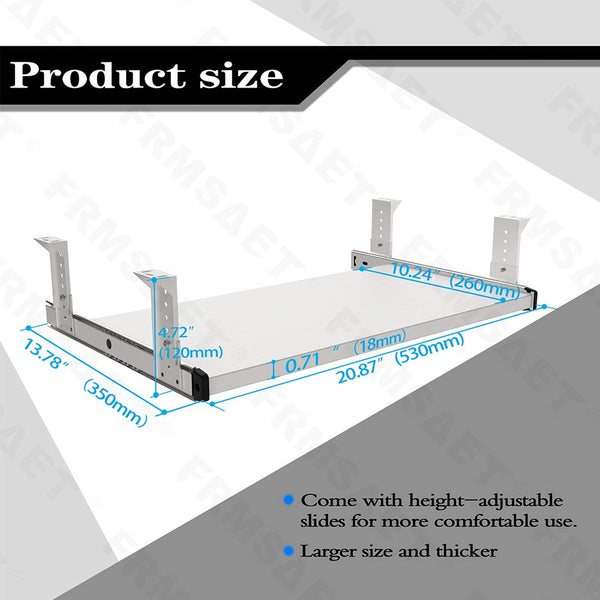 FRMSAET Furniture Accessories Office Product Suits Hardware 20/24/30 inches Keyboard Drawer Tray Wood Holder Under Desk Adjustable Height Platform.
