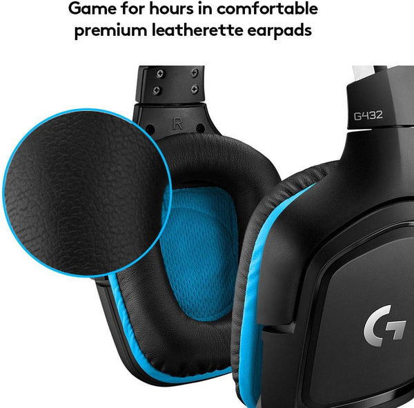 Logitech G432 Wired Gaming Headset, 7.1 Surround Sound, DTS Headphone:X 2.0, 50 mm Audio Drivers, USB and 3.5 mm Audio Jack, Flip-to-Mute Mic, Lightweight, PC/Mac/Xbox One/PS4/Nintendo Switch - Black