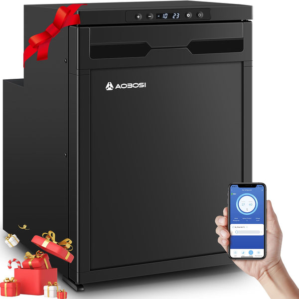 AAOBOSI 83L Campervan Fridge, Camping Refrigerator with APP Control, 12V Fridge Freezer for Campervan, Car, Truck, Boat, Motorhome, Travel