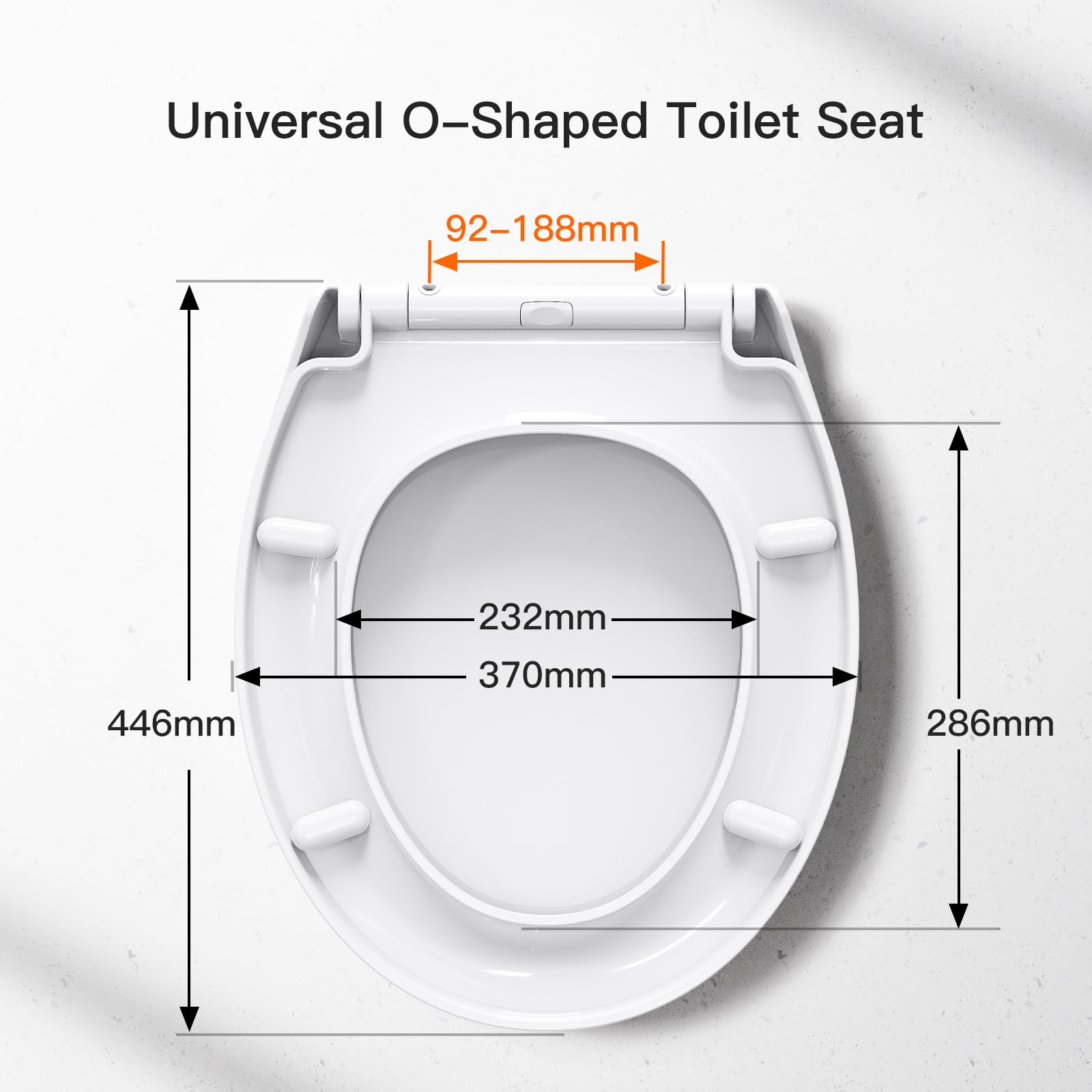 Pipishell Soft Close Toilet Seat, Toilet Seat with Quick Release for Easy Clean, Simple Top Fixing, Standard Toilet Seats White with Adjustable Hinges, O Shape