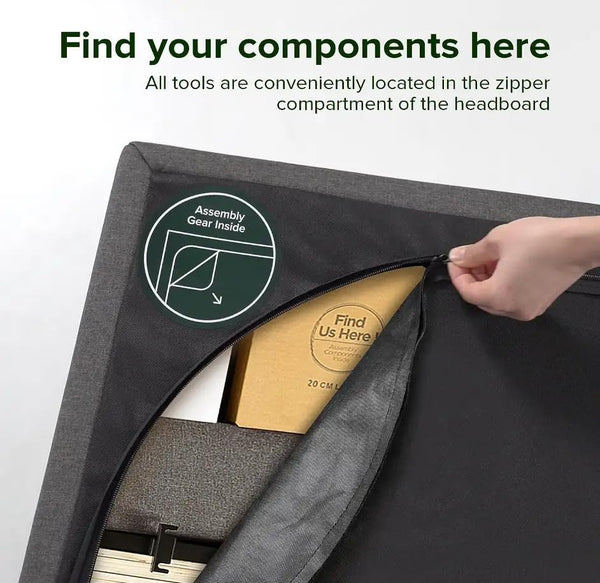 Zinus Arnav Super King Bed frame - Bed 180x200 cm - 26 cm Height - Metal bed frame with Wood slat support - Black