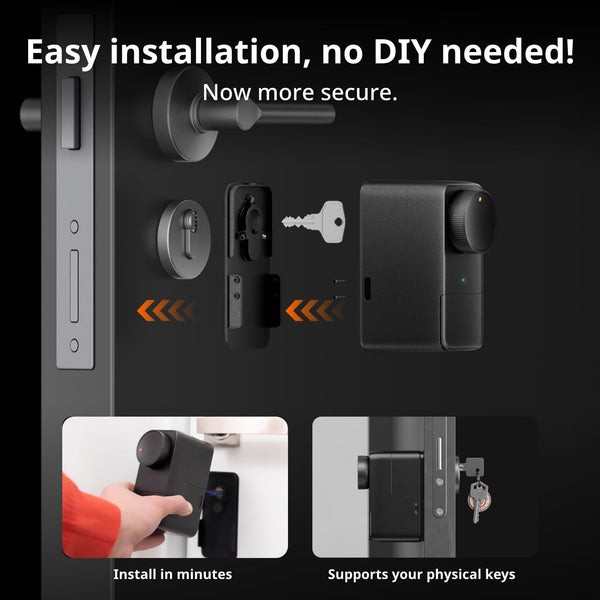 SwitchBot WiFi Smart Lock Pro with Touchscreen Keypad, Fingerprint Door Lock, Smart Door Lock, Fits Your Existing Euro Profile Cylinder, IP65 Weatherproof, Supports Matter, Alexa, Google, IFTTT