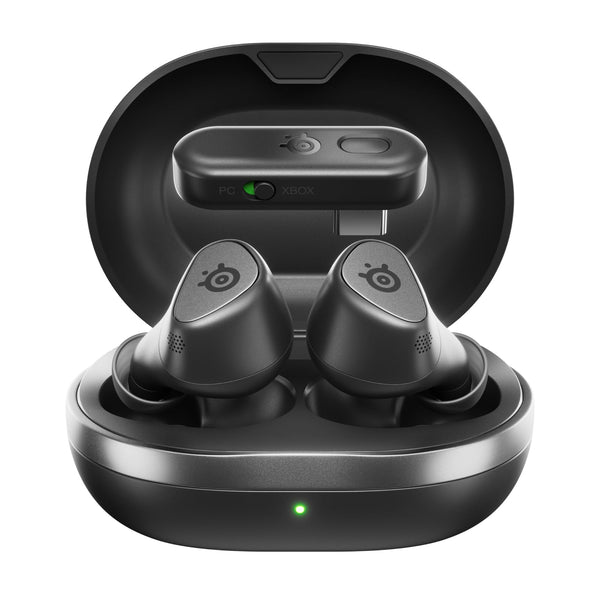 SteelSeries Arctis GameBuds for PS5 - Wireless Gaming Earbuds - 2.4GHz + BT 5.3 - ANC/Transparency - IP55 Water Resistant - 40H Battery - Wireless Charging - PS5, PC, Switch 2, Mobile - White