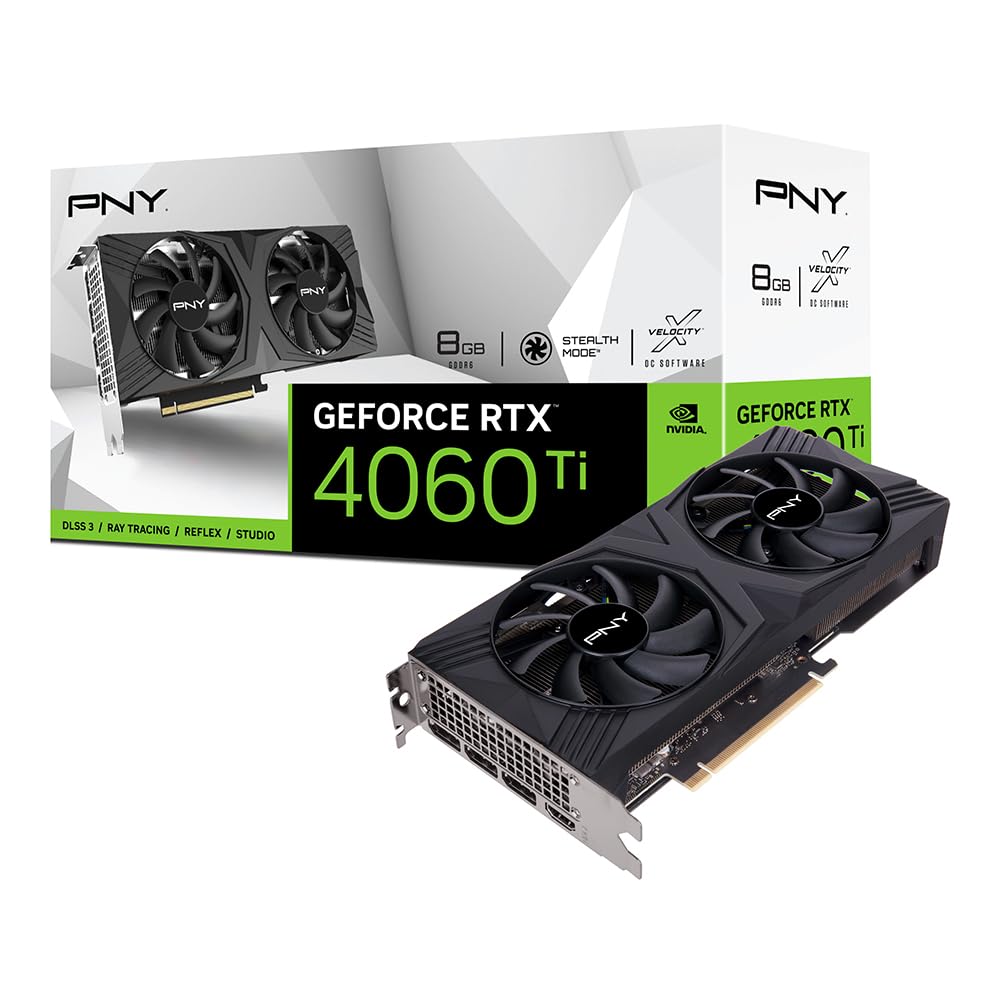 PNY GEFORCE RTX™ 4060 8GB XLR8 Gaming VERTO RGB Triple Fan Edition Graphics Card DLSS 3