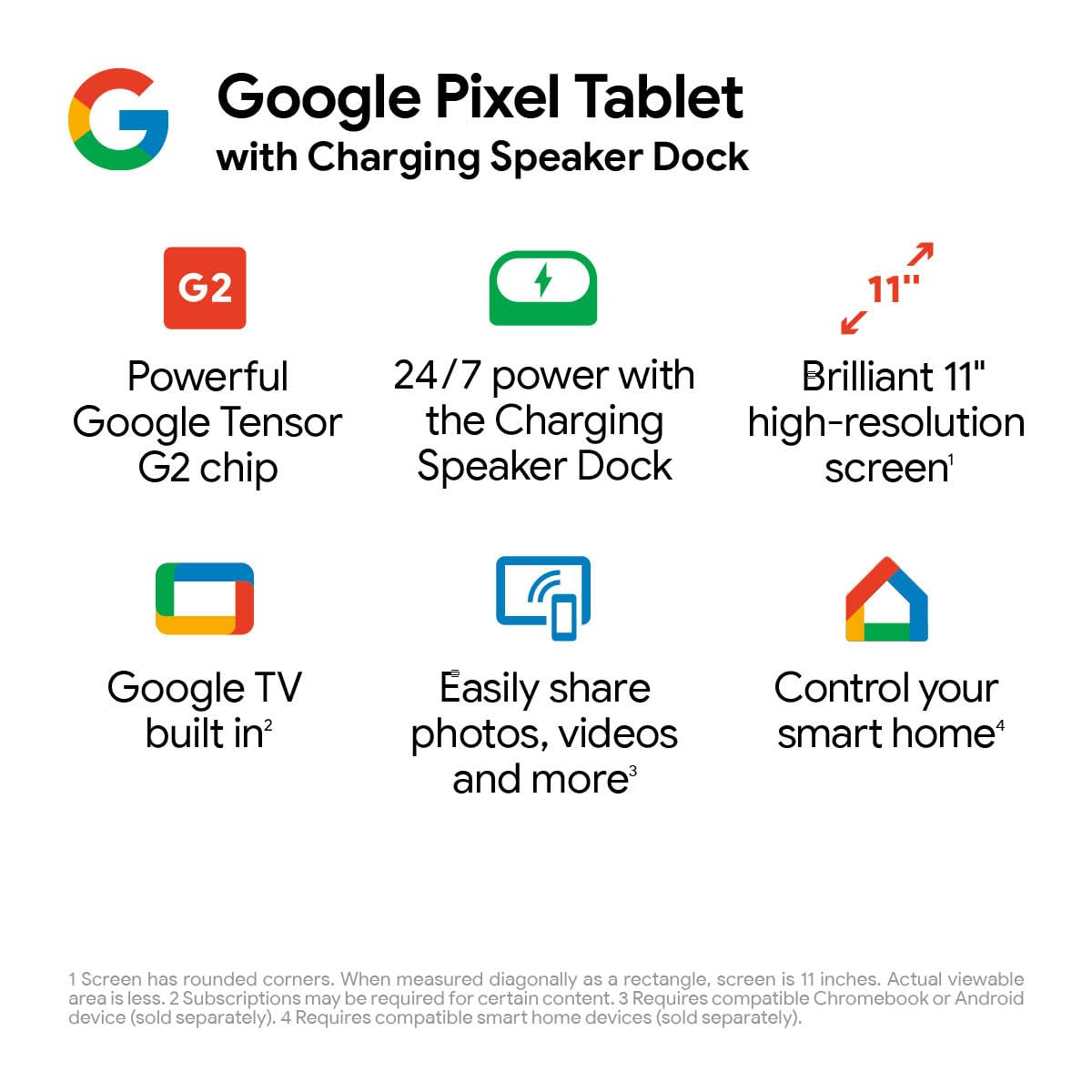 Google Pixel Tablet with Charging Speaker Dock (11 Inch Display, 256 GB Storage, Android, 8 GB RAM) – Porcelain