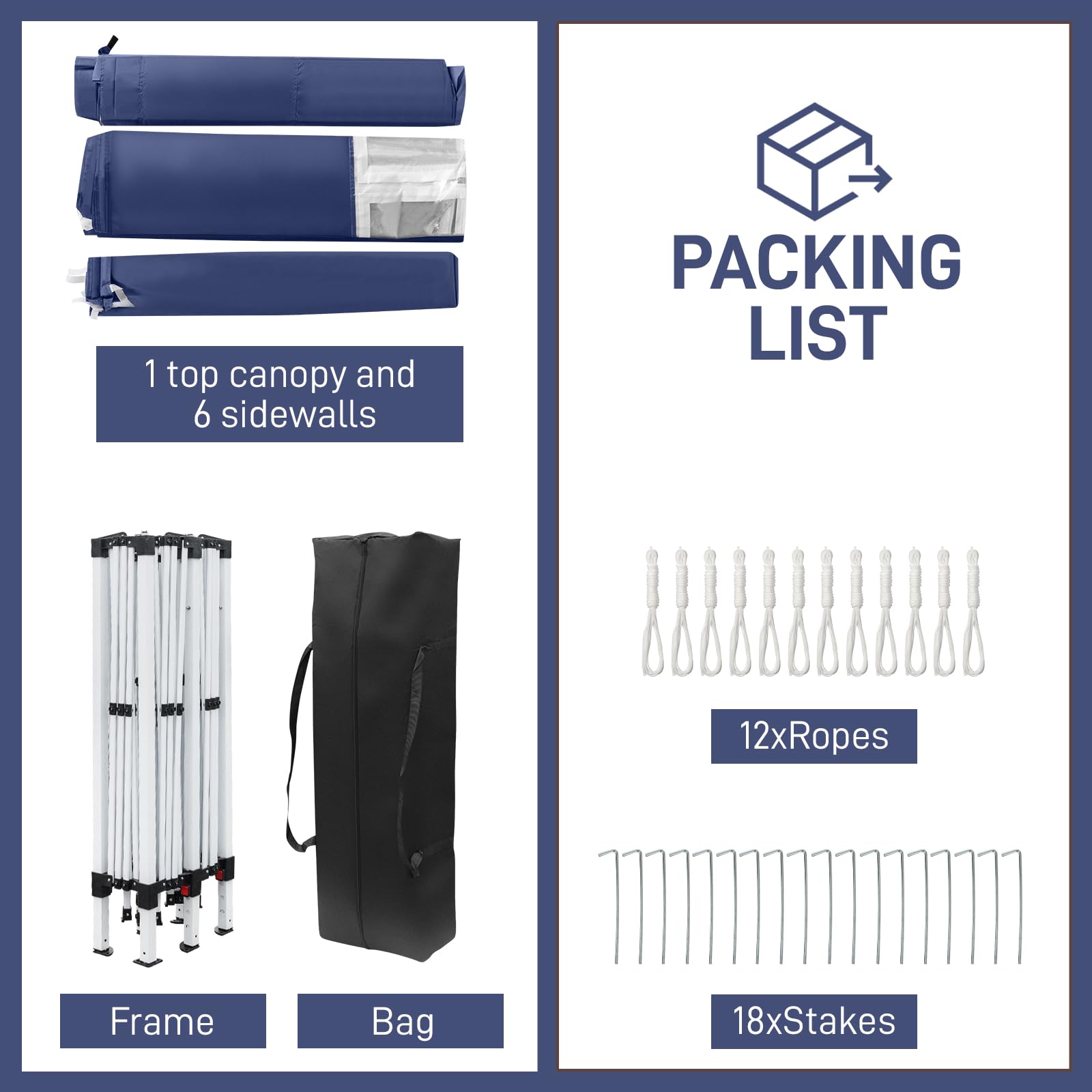 Bonnlo Pop Up Gazebo with Sides 3m x 3m, Easy Setup Instant Outdoor Canopy, Folding Garden Gazebo, Party Tent Grey