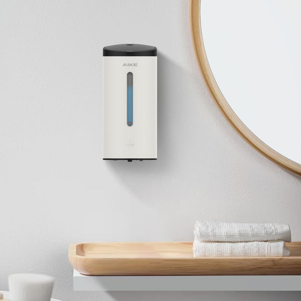 AIKE AK1205 New Soap Dispenser Wall Mounted, 800ML Stainless Steel Wall Soap Dispenser, Automatic Hand Soap Dispenser No Drilling, Hand Sanitizer