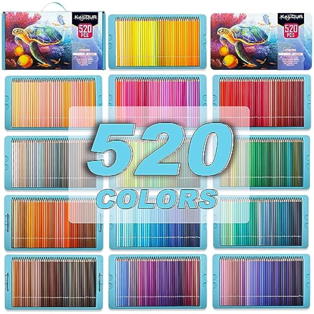 KALOUR 520 Colouring Pencils for Adult Coloring Books, Soft Core,Ideal for Drawing Blending Shading,Color Pencils Set Gift for Adults Beginners Artists