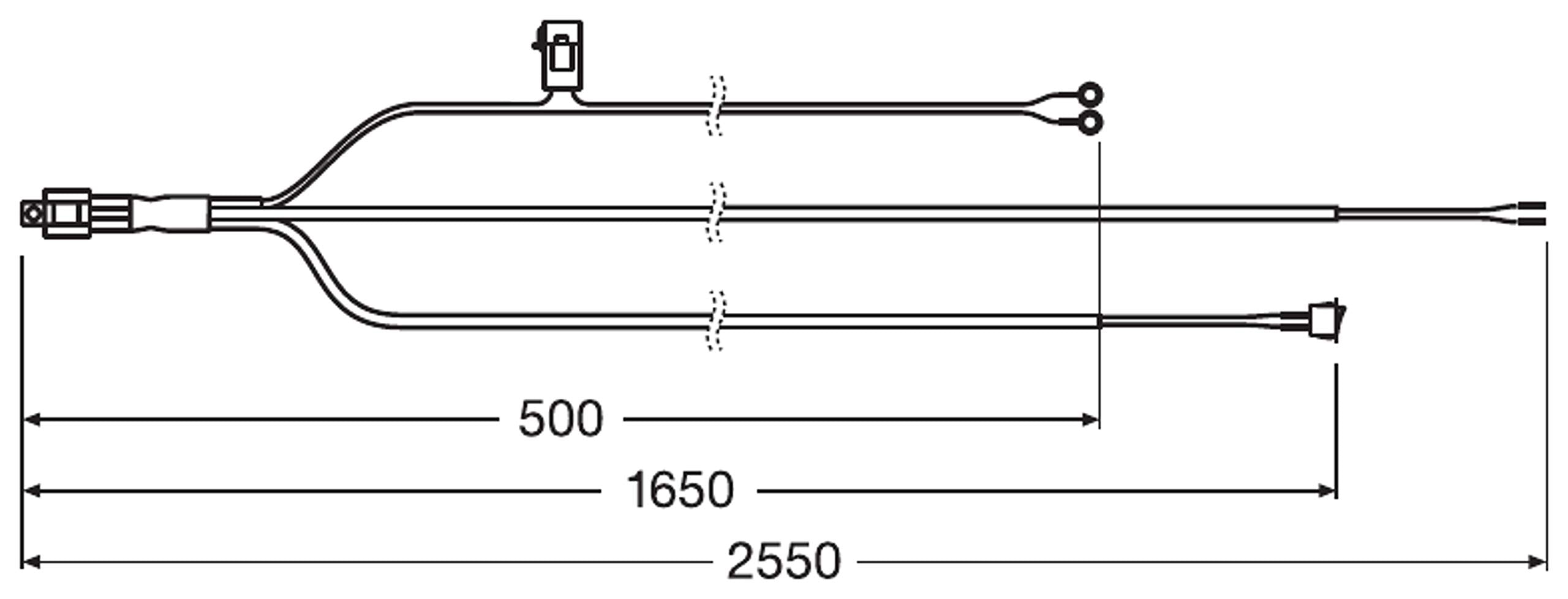 LEDriving WIRE HARNESS AX 2LS, wiring harness for car light strips, light bar wiring harness kit, cable set for installing two light sources, adapter for car headlights