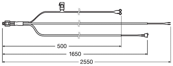 LEDriving WIRE HARNESS AX 2LS, wiring harness for car light strips, light bar wiring harness kit, cable set for installing two light sources, adapter for car headlights