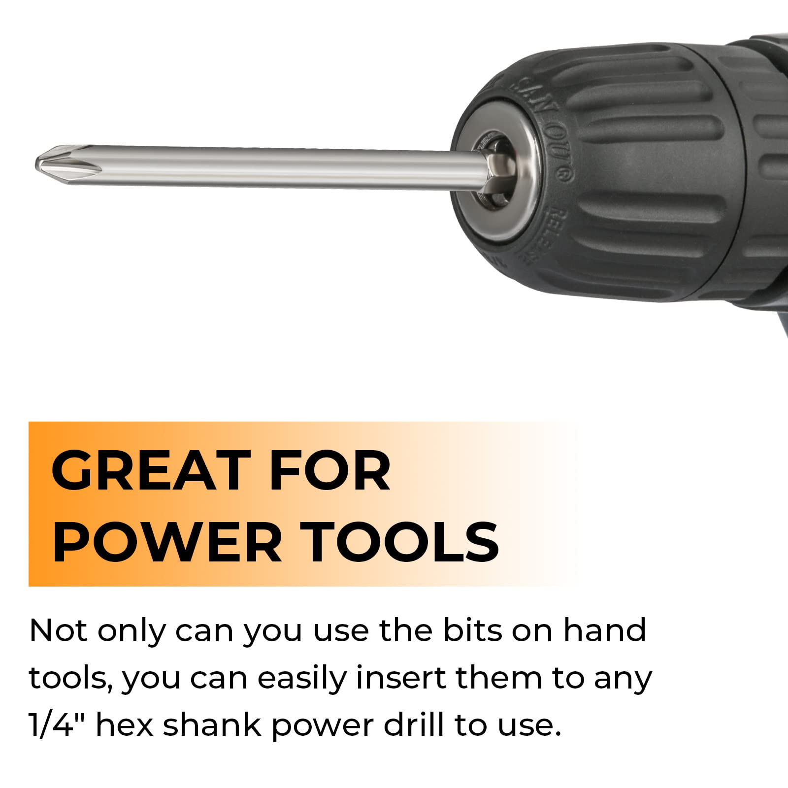 Hakkin 12PC Screwdriver Bits Set - S2 Steel, Magnetic, 3 Inch Slotted & Phillips, 1/4" Hex Shank for Power Screwdriver, Drill, Impact Driver