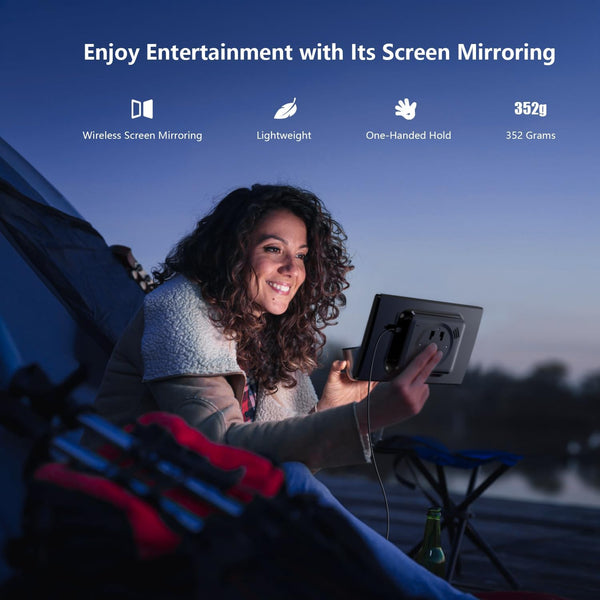 Krunia 8'' Portable Car Screen for Apple CarPlay & Android Auto, 1440x900 HD Display, Magnetic Mount, OTA Updates, Portrait and Landscape Modes, Backup Camera, Bluetooth, Voice Control, GPS Navigation