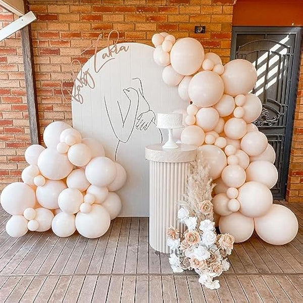 Double Stuffed Blush Balloons Different Sizes Cream Blush Pink Balloon Garland Arch Kit 18 12 10 5inch Pastel Peach Nude Helium Latex Balloons for Boho Birthday Wedding Bridal Shower Party Decorations