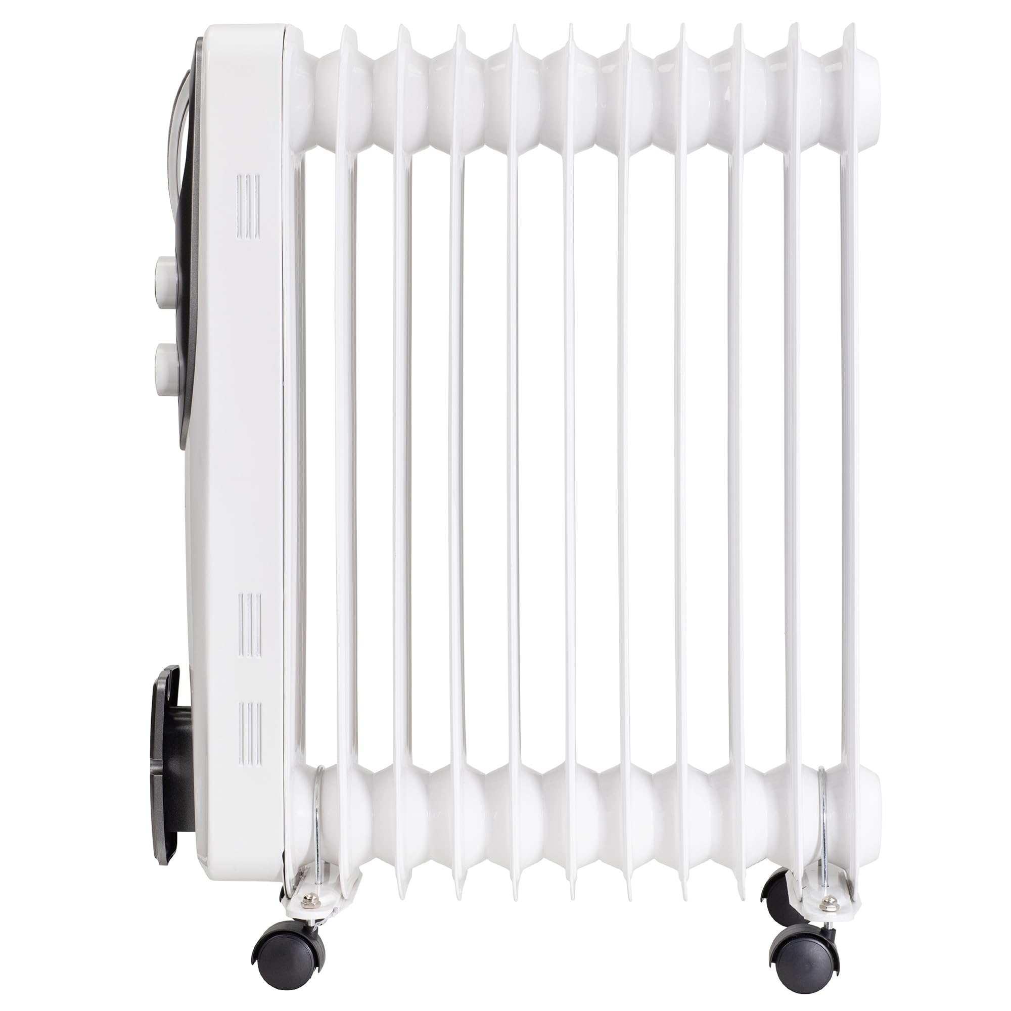 Russell Hobbs 1500W/1.5KW Oil Filled Radiator, 7 Fin Portable Electric Heater - White, Adjustable Thermostat with 3 Heat Settings, Safety Cut-off, 15 m sq Room Size, RHOFR5001, 2 Year Guarantee