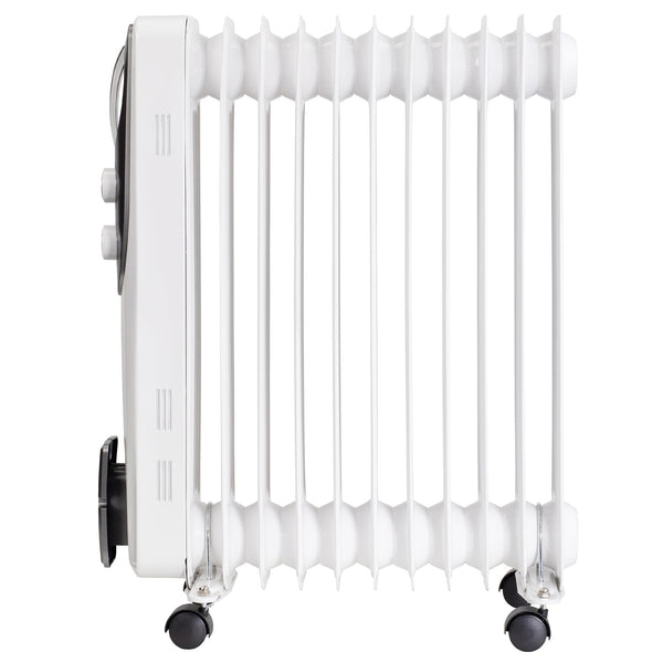 Russell Hobbs 1500W/1.5KW Oil Filled Radiator, 7 Fin Portable Electric Heater - White, Adjustable Thermostat with 3 Heat Settings, Safety Cut-off, 15 m sq Room Size, RHOFR5001, 2 Year Guarantee