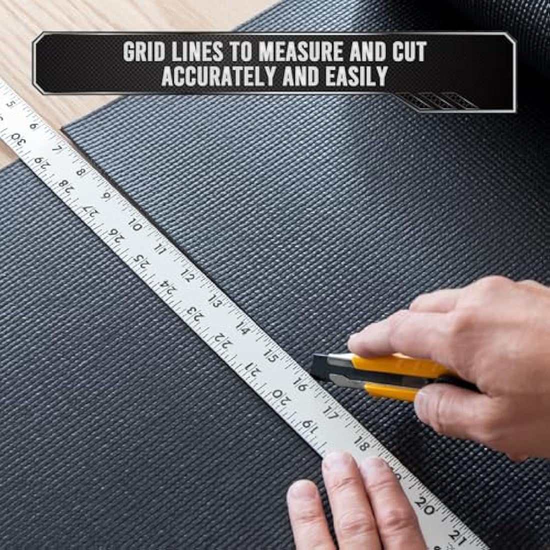 Precision Defined Professional Grade Tool Box Liner, 61 cm x 3.0 m, Black | Tool Box Drawer Liner, Shelf Liner Non Slip Mat, Thick Cabinet Shelf Liner, Toolbox Drawer Liner