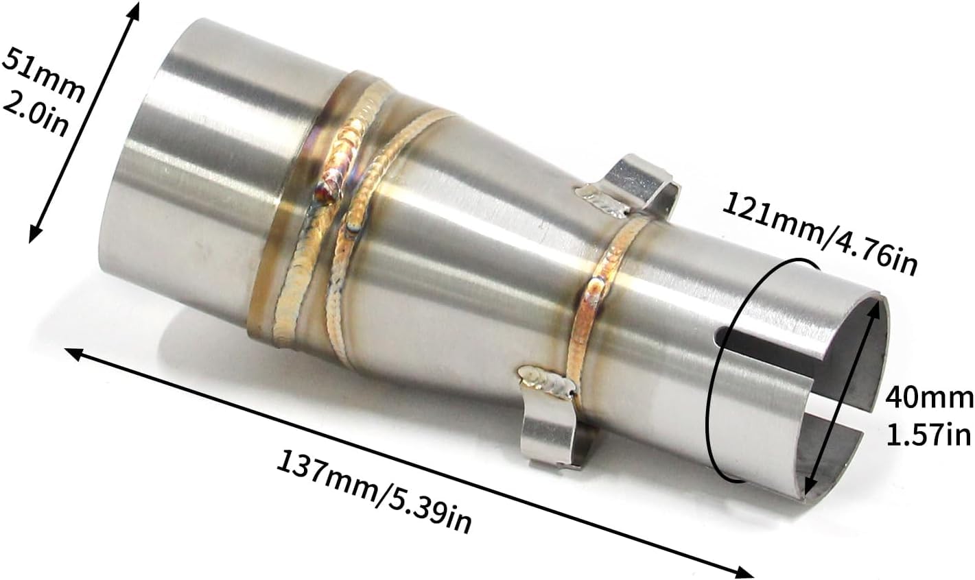 38mm 51mm Universal Motorcycle Golden Muffler Exhaust Stainless Steel Slip on Exhaust Pipe 1.5" 2" for Dirt Bike Street Bike Scooter ATV
