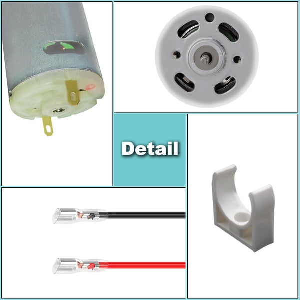 2 Pcs 545 Micro Motor DC 3.7-7.4 V 23500 RPM Long Shaft High Torque Gear RC Power Wheel Mini/Small Motor with Spring Wire, for RC Toy Car/Robot/Mini Fan/Electric Drill/UAV/DIY/Test