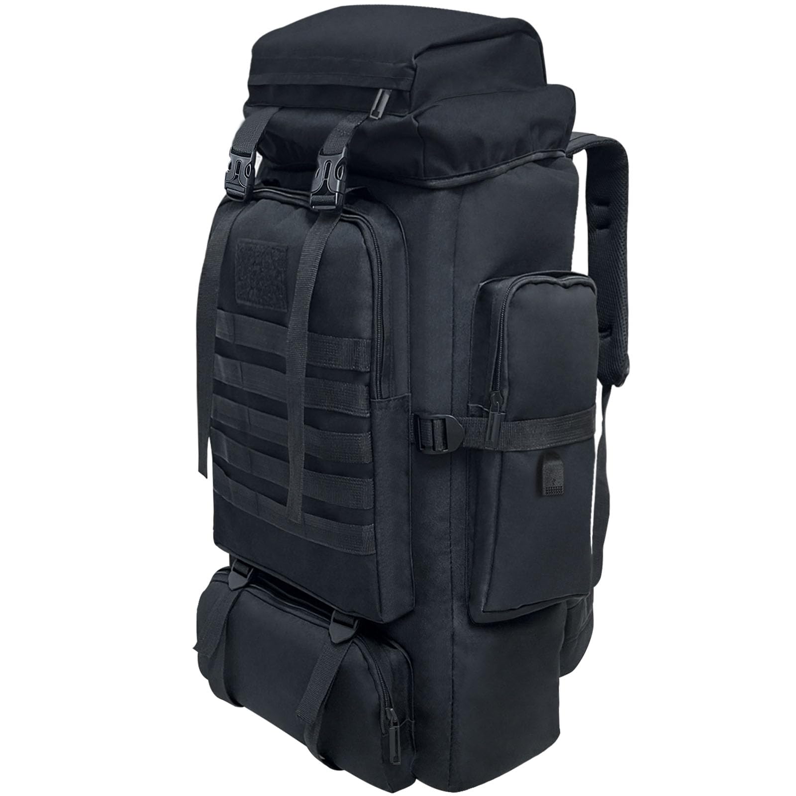 Ogetok 80L Hiking Backpack Camping Rucksack, 80 liters Large Capacity Outdoor Knapsack Travel Climbing Mountaineering Carry On Backpack Bag, Trekking Backpacking for Men Women, Black