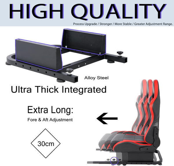 Minneer Updated Rear Seat Frame Expand into Racing Simulator Cockpit Stable fit for Most Racing Seats Chair Mount Support DIY Drilling Not Included Seat