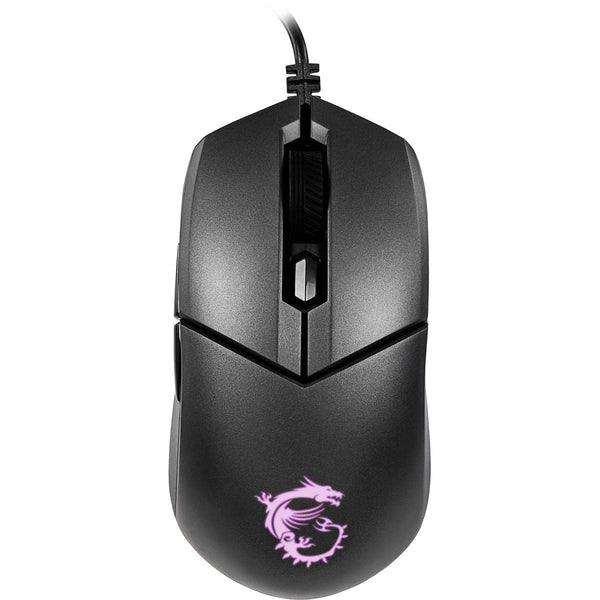 MSI CLUTCH GM51 LIGHTWEIGHT Gaming Mouse - 26000 DPI Optical Sensor, Elite 0.125ms Latency, 60M+ Click OMRON Switches, 6-Buttons, FriXionFree Cable, RGB Diamond LightGrips, 75g - Wired