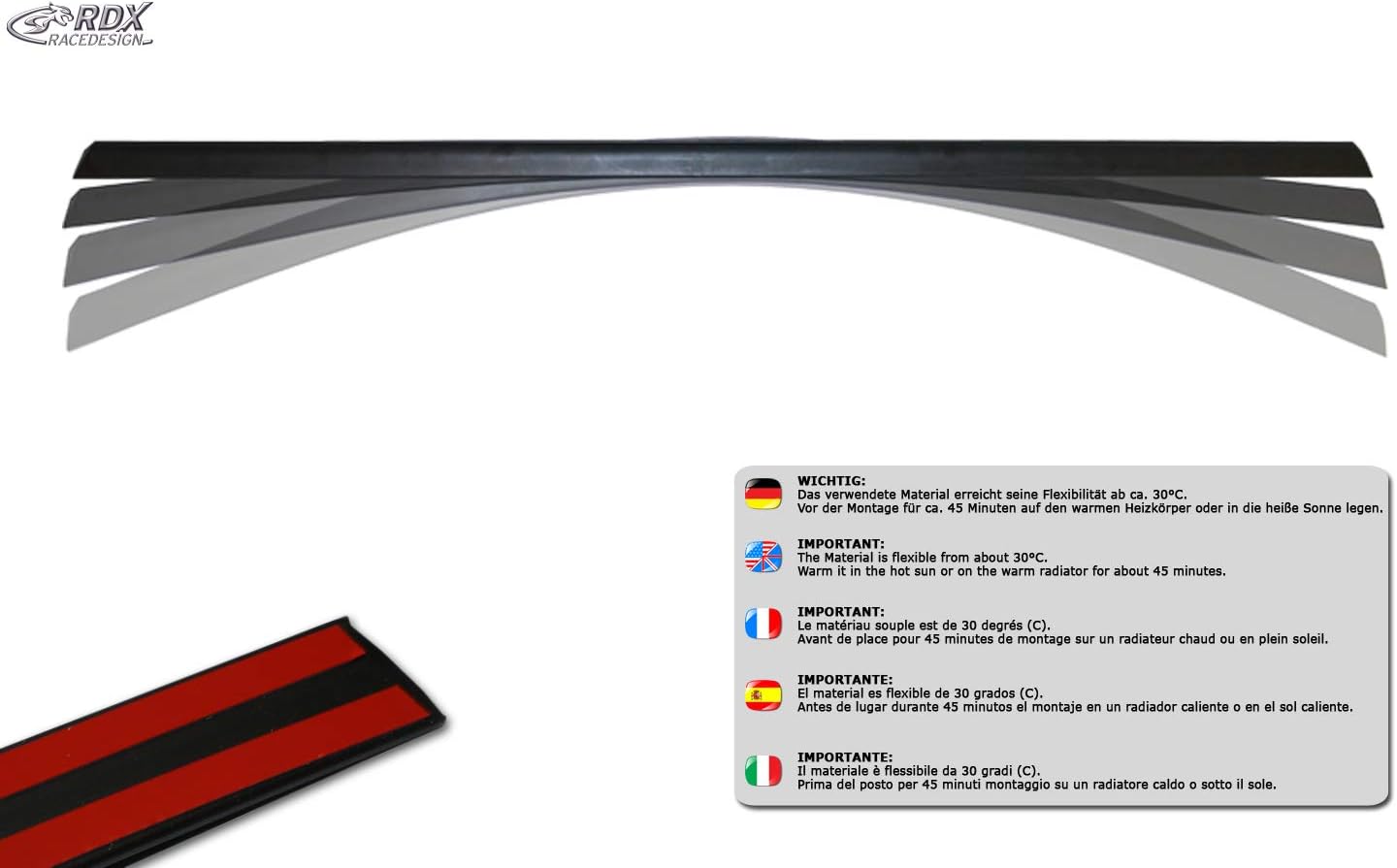 RDX Racedesign Trunk spoiler lip compatible with Honda Civic X 2017- (ABS)