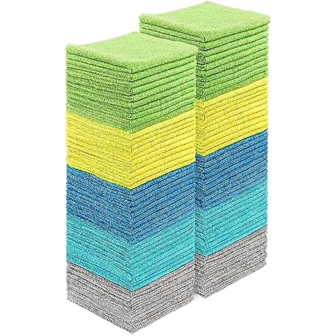 HOMEXCEL Microfibre Cleaning Cloths 100 Pack, Highly Absorbent Cleaning Towels, Lint Free & Scratch-Free Cleaning Rags for House, Kitchen and Car, Multi-Color Microfibre Towels 30X30 CM