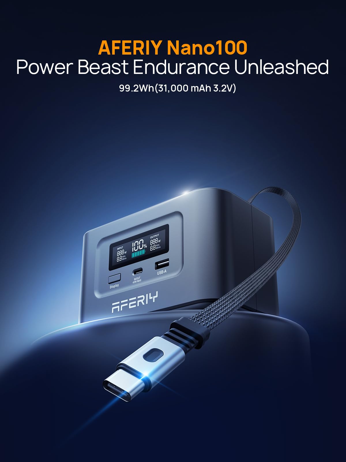 AFERIY 400W Portable Power Station 256Wh LiFePO4 Battery 1.5-hour Fast Charging, 5 Ports, Pure Sine Wave 230V Output, UPS Power Supply for Outdoor Camping and Emergency Backup