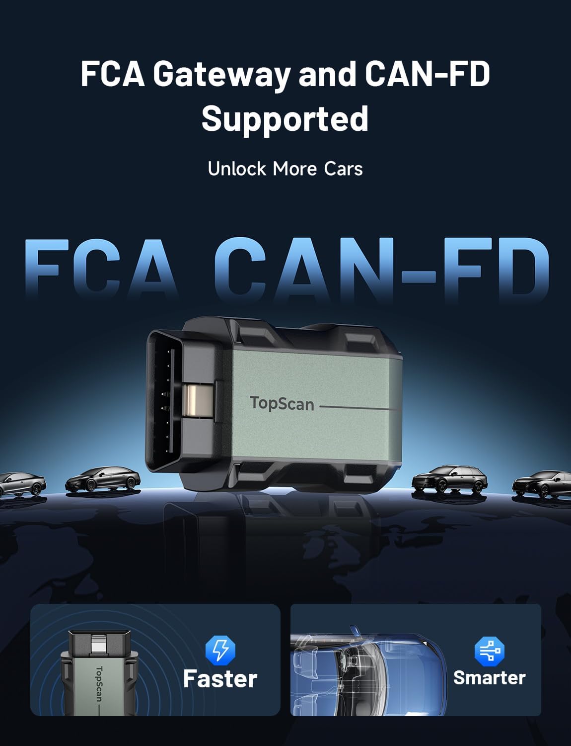 TOPDON Topscan OBD2 Scanner Bluetooth, Wireless OBD2 All System Diagnostic Tool, 8 Reset, Active Test, Check Engine Car Code Reader, Vehicle Performance Test for iOS & Android, All Software 1 YearFree