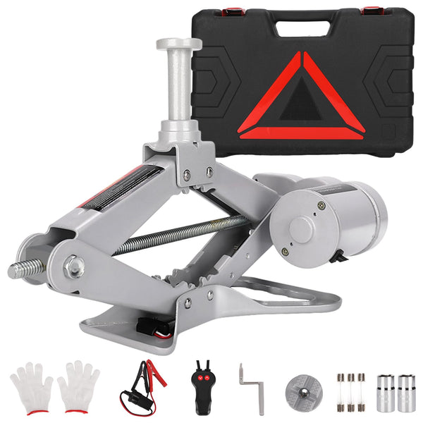 ROGTZ 12V Electric Scissor Jack – Low Profile 3 Tonne Car & Trailer Floor Jack Kit | Emergency Tyre Change & Repair Set with LED Light & Auto‑Lock | Carrying Case Yellow