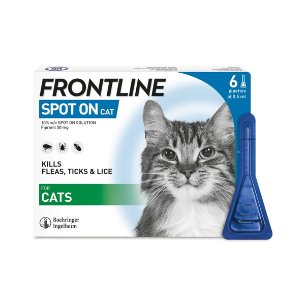 FRONTLINE Plus Flea & Tick Treatment for Cats and Ferrets - 6 Pipettes
