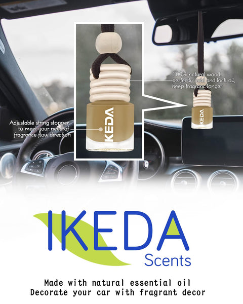 Ikeda scents Ikeda Car Air Fresheners | Automotive Hanging Pendant | Auto Perfume Diffuser with Real Oil | Strong and Long Last Fragrance | Fresh Smell Cover Odours | Car Accessories for Men Women