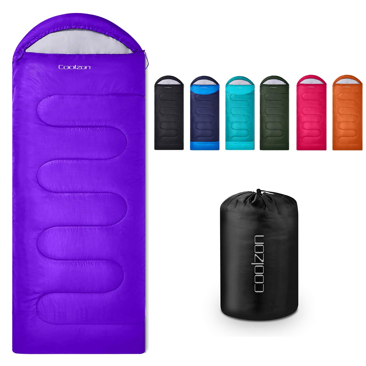 Coolzon Outdoor Sleeping Bag for Camping, for 3-4 Seasons, Adult Blanket, Small Packed Size, Ultralight Carry Bag, Soft, Thick and Warm, for Outdoor Camping, Travel, Hiking