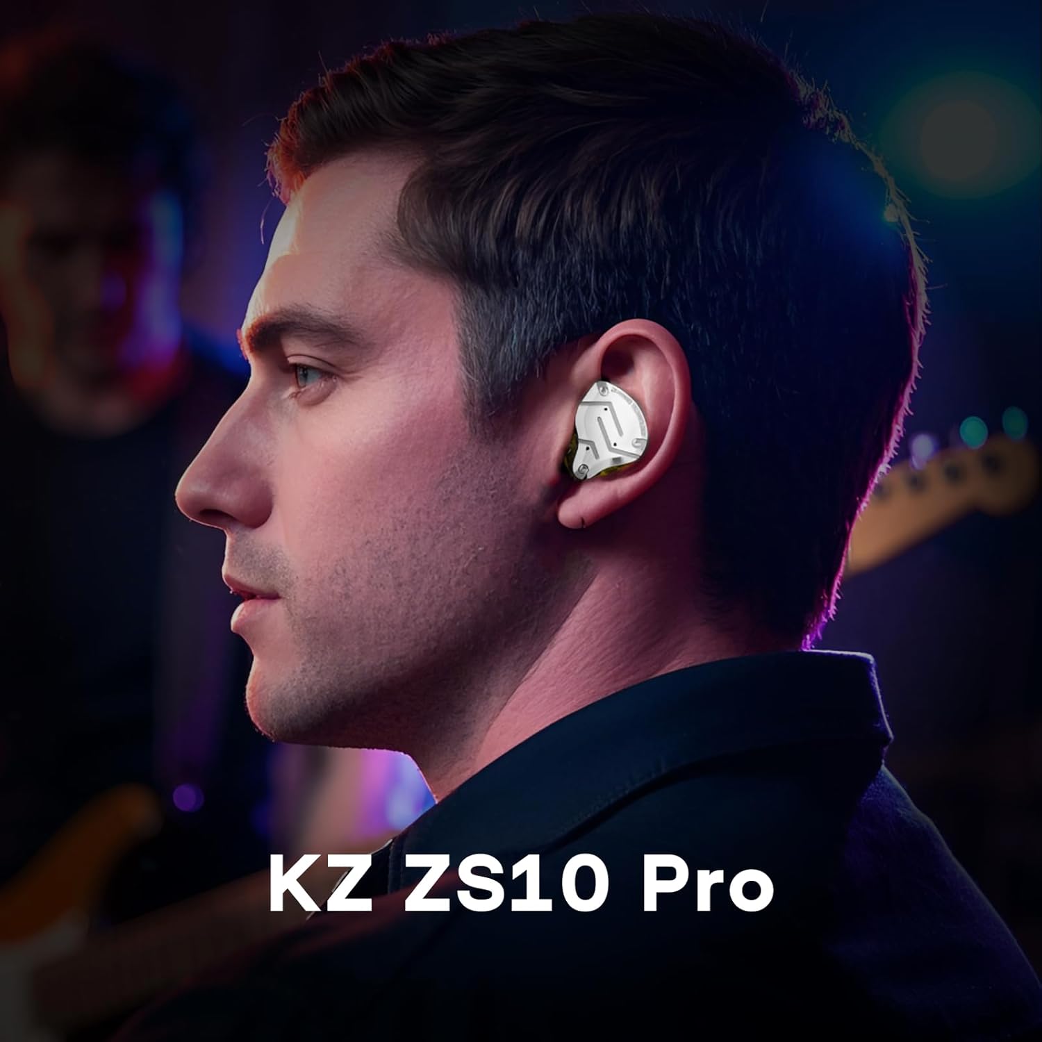 Linsoul KZ ZS10 Pro, 4BA+1DD 5 Driver in Ear Monitor, HiFi Wired Earbuds, Gaming Earbuds, Hybrid IEM Earphones with Stainless Steel Faceplate, Recessed 2 Pin Detachable Cable(With Mic, Glare Blue)