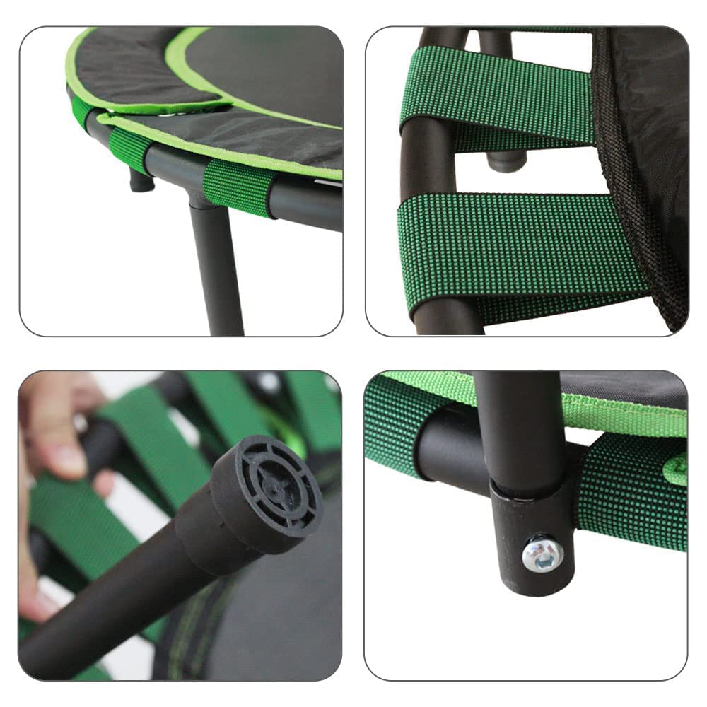 36'' Kids Trampoline Easy Assembly with Handrail and Safety Padded Protective Cover Indoor & Outdoor Jumping Aerobic Fitness Exercise Workout Use for