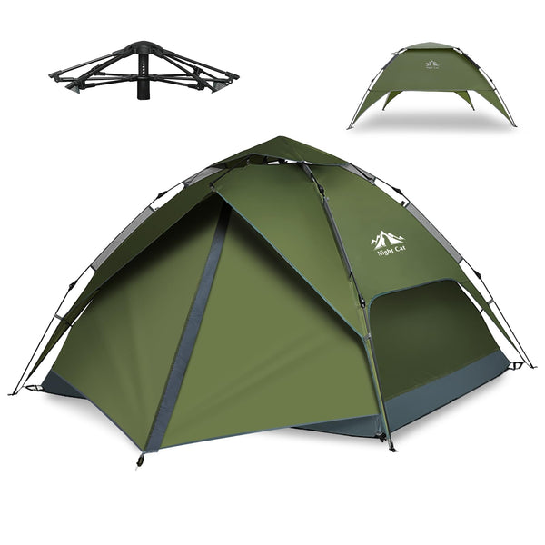 Night Cat Pop Up Tent for 3 4 Man: Waterproof Camping Tent Easy Set Up for Family Festival Camping Picnic in Garden Backyard Park