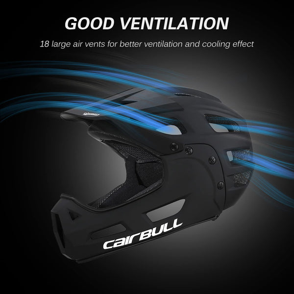 Lixada Full Face Bike Helmet,Adult Cycling Helmet with Detachable Chin Guard and Visor 54-61cm