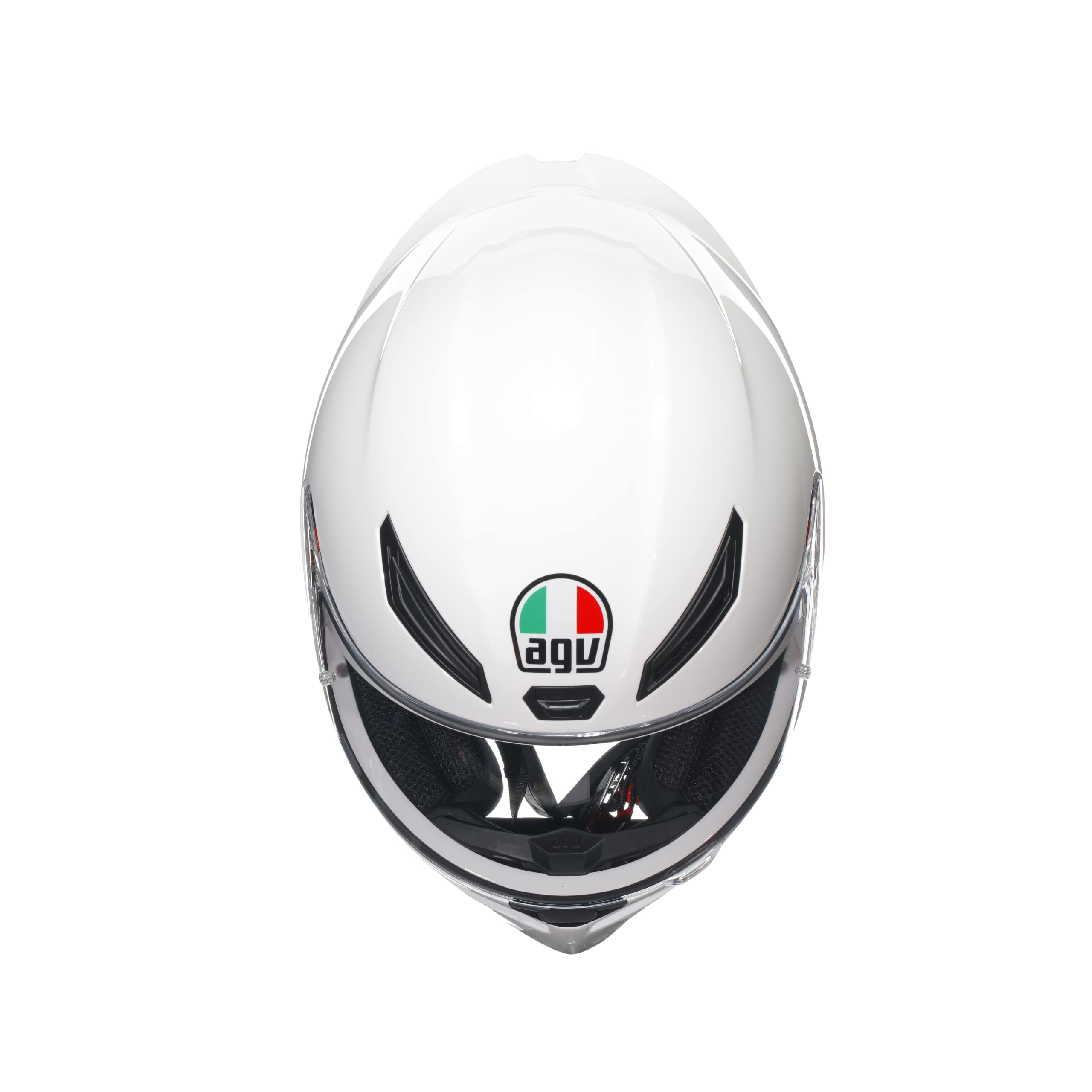 AGV - Helmet K1 S E2206, Full-face Motorbike Helmet, ECE, for Men, Racing Style with Spoiler, Air Intakes and Scratch Resistant Visor, 190° Field of View, with Intercom Ready, Black