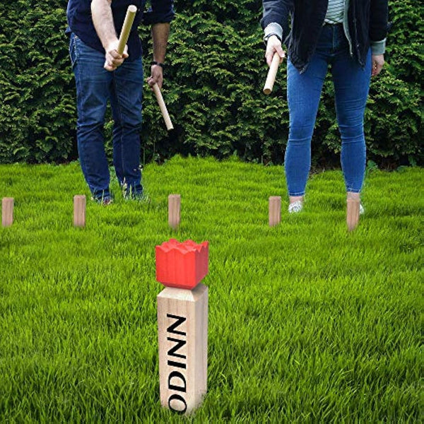 Toyfel Kubb Outdoor Game XXL Odinn – Indoor & Outdoor Kubb Game Made of FSC® Beechwood with Canvas Bag, Game of Skill for Kids & Adults – Premium Throwing Game Outdoor Swedish Chess nature