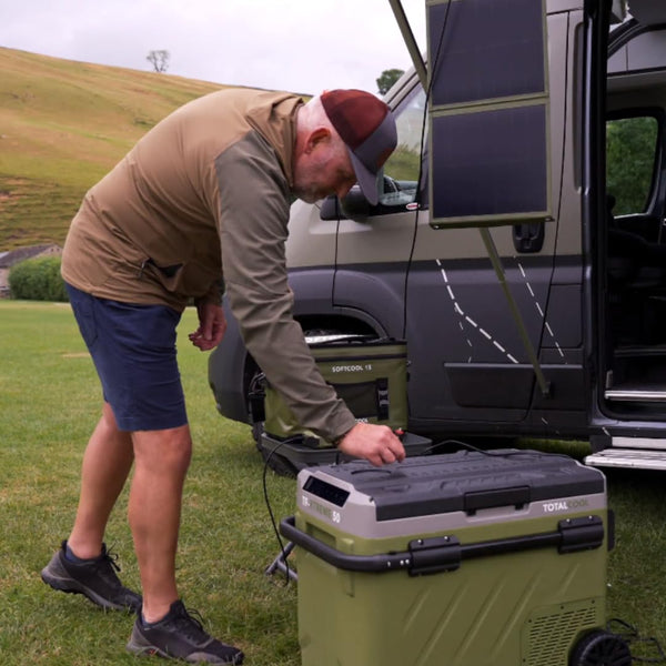 TF-XTREME Portable Refrigerator Fridge Freezer - 12V Electric Car Fridge Cooler for Camping - Motorhome Cool Box 24V Off-Grid Fishing Picnic Van Coolbox Green 50L